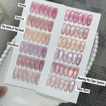 Adhierve el kit de uñas de gel de ojo de gato previo a la fila, 12 ml, 7 colores holográficos, imán, remojo, LED, regalo de bricolaje