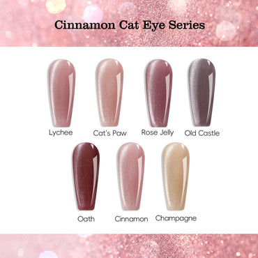 Adhere Cinnamon Cat Series Cat Eye Gel Gel Polishin, 12 ml, 7 colores, con magnético