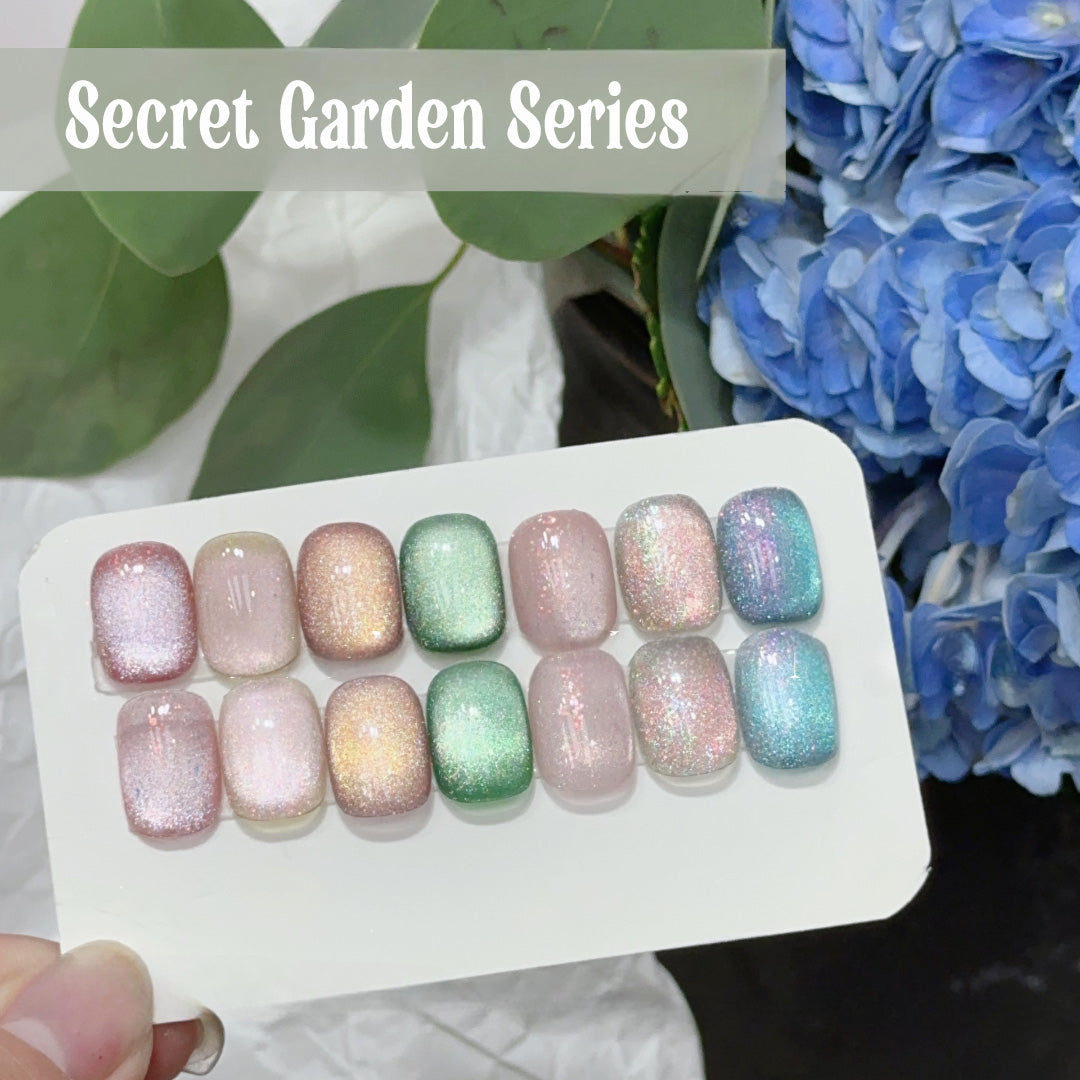 ADHERE Secret Garden Series Magnetisches Nagellack-Gel-Set, 12 ml, 7-teilig, mit Nagelmagnet