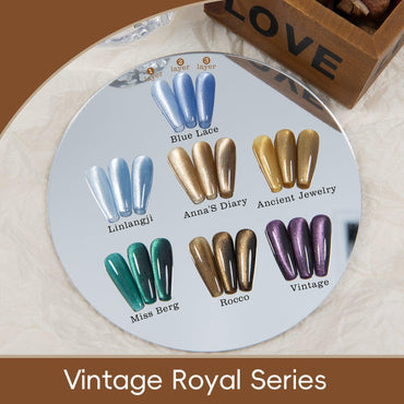 Adhiera la serie retro Palacio Cat Eye Gel Gel Nail Polish, 12 ml, 7 colores, con imán