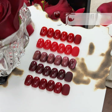 Adhierte el juego de esmalte de uñas de gel de la serie roja, 12 ml, 5 colores, rojo burdeos, led de remojo, regalo para mujeres
