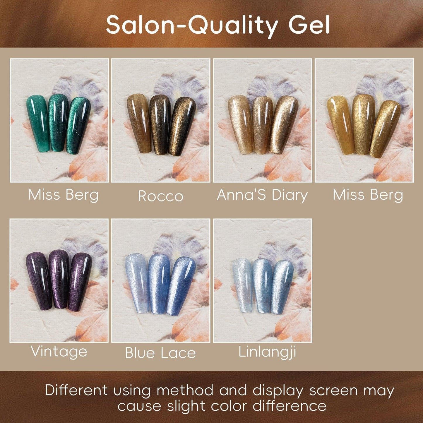 Adhiera la serie retro Palacio Cat Eye Gel Gel Nail Polish, 12 ml, 7 colores, con imán