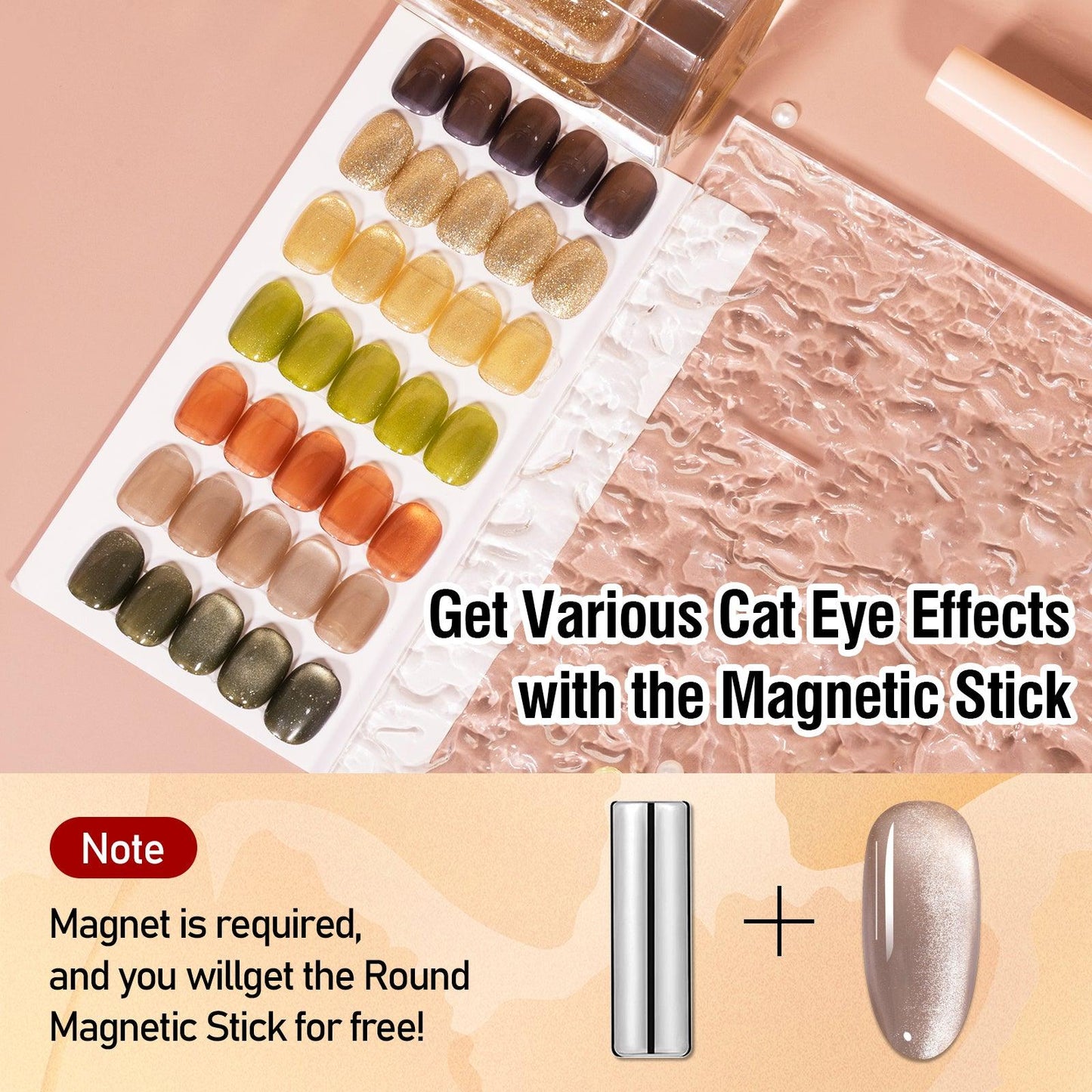 ADHERE Autumn Collection Series, 12ml, 7 Holographic Colors, Magnet & Soak-Off, DIY Salon Gift