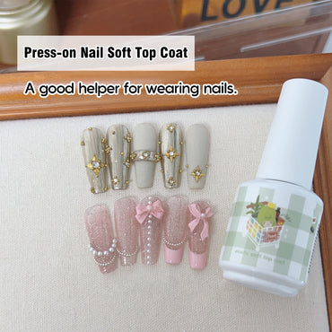 Adhiera la capa superior suave, 15 ml, sin toallita, flexible, duradero, reparación de memoria, curado UV para uñas con prensa