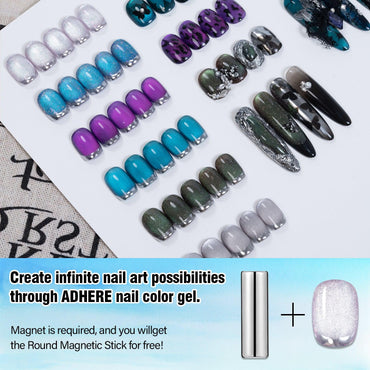 Adhieren el kit de esmalte de gel de gel de ojo de insomnio de la isla, 12 ml, 6pcs, brillo holográfico, con palo magnético