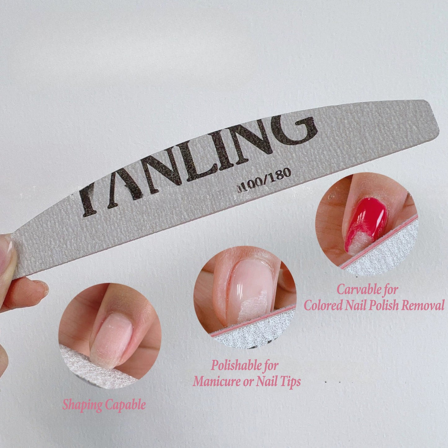 ADHERE Professional Nail Files,Expertly Crafted for Precision Shaping ——Featuring Dual-Sided Grit Files Designed for Detailed Nail Sculpting and Polishing