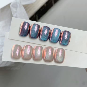 ADHERE Moonlight Powder Series|New Iridescent Chrome Powder · 5-Jar Set for Aurora Nail Art