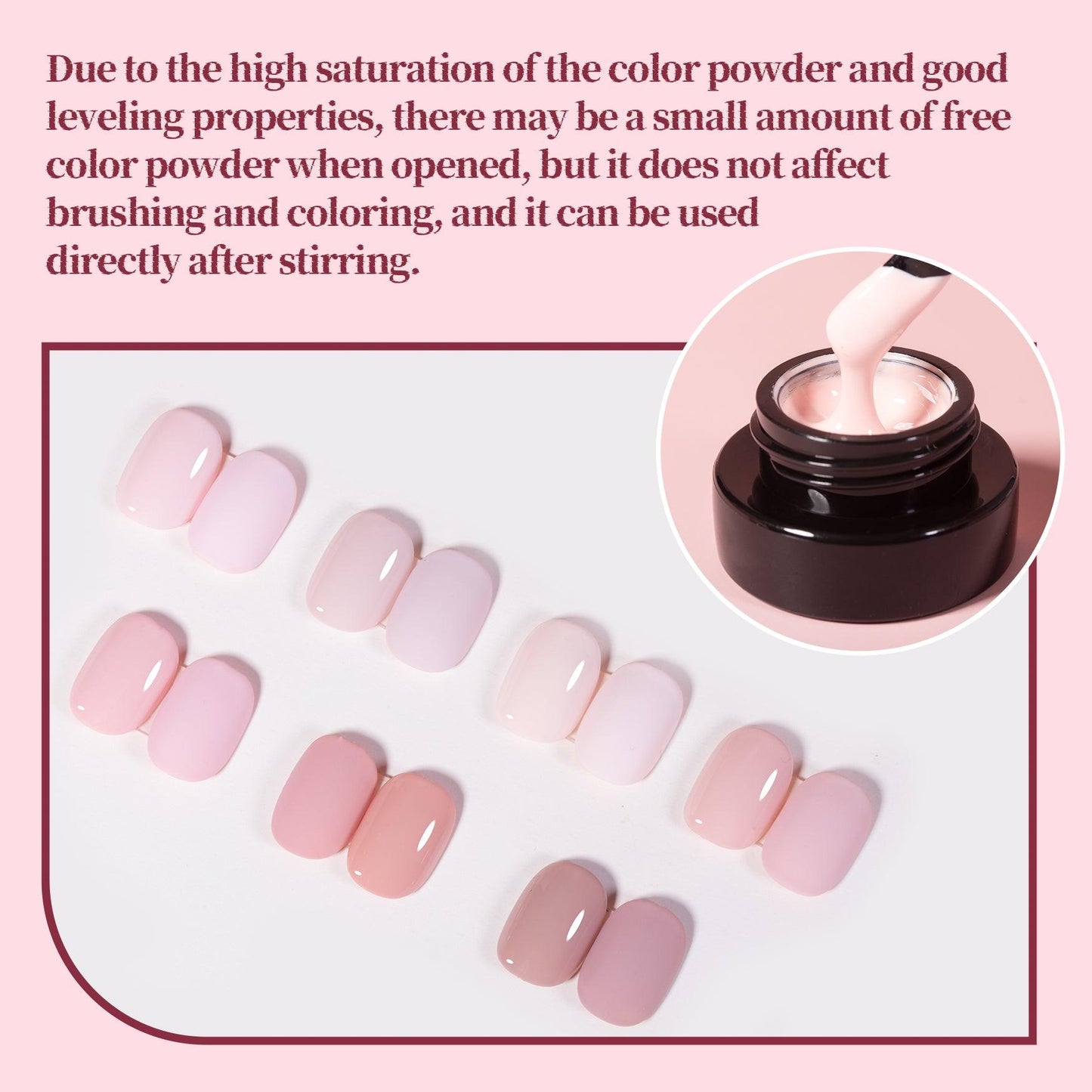 Adhierte el kit de polaco de gel de la serie rosa desnuda, 7pcs, 12 ml de esmalte de uñas de gel, remojo, UV/LED, para manicura de arte y bricolaje en casa en casa