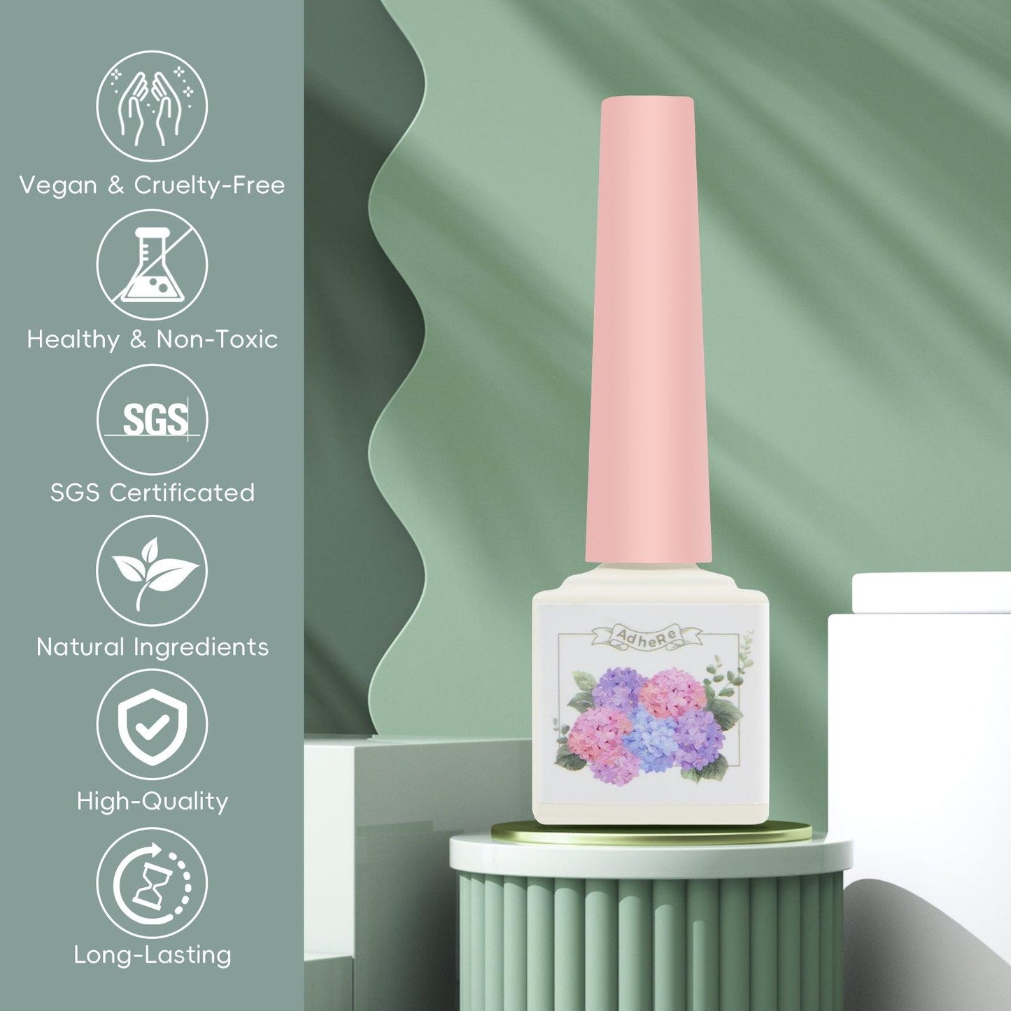 ADHERE Half-City Bloom Series Cat Eye Gel Nail Polish Set, 12ml, 4 Colors Holographic Glitter, with Magnet