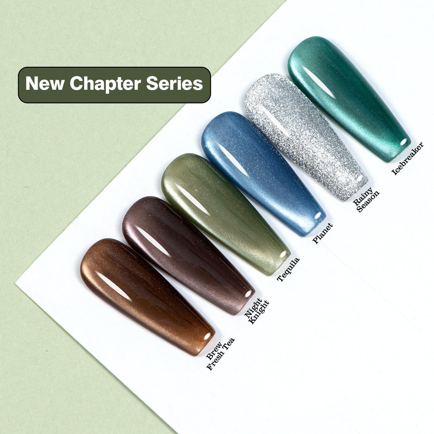 ADHERE New Chapter Cat Eye Gel Nail Polish Set, 12ml, 6 Colors, with Magnetic