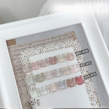 Adhiera "So Series" | 18 tonos de puro gel de gelatina pura | Luz de luna blanca · tonos nudos helados · colores base sólidos | Uñas livianas y translúcidas esenciales