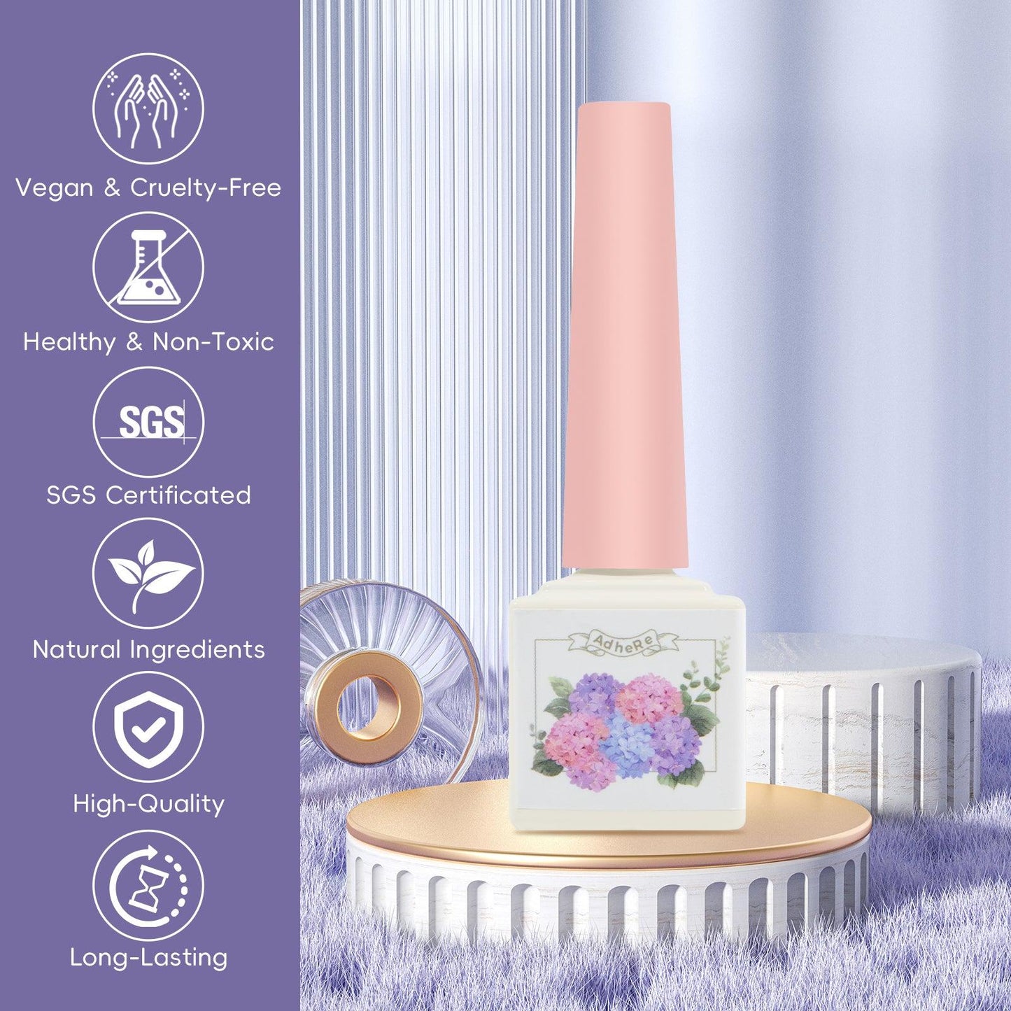 ADHERE Floral Herb Quotation Series Magnetic Cat Eye Gel Nail Polish Kit, 12ml, 8pcs, with Magnetic Stick