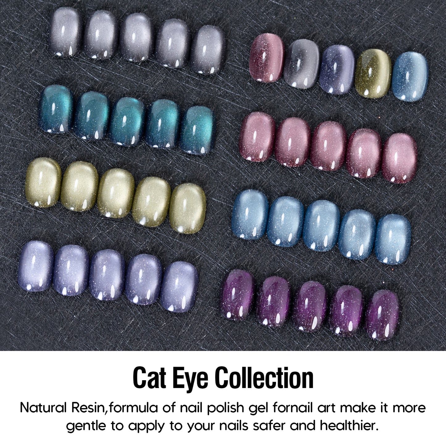 ADHERE Jewelry Exhibition Series Cat Eye Gel Kit, 12ml, 7 Colors, With Magnetic Stick