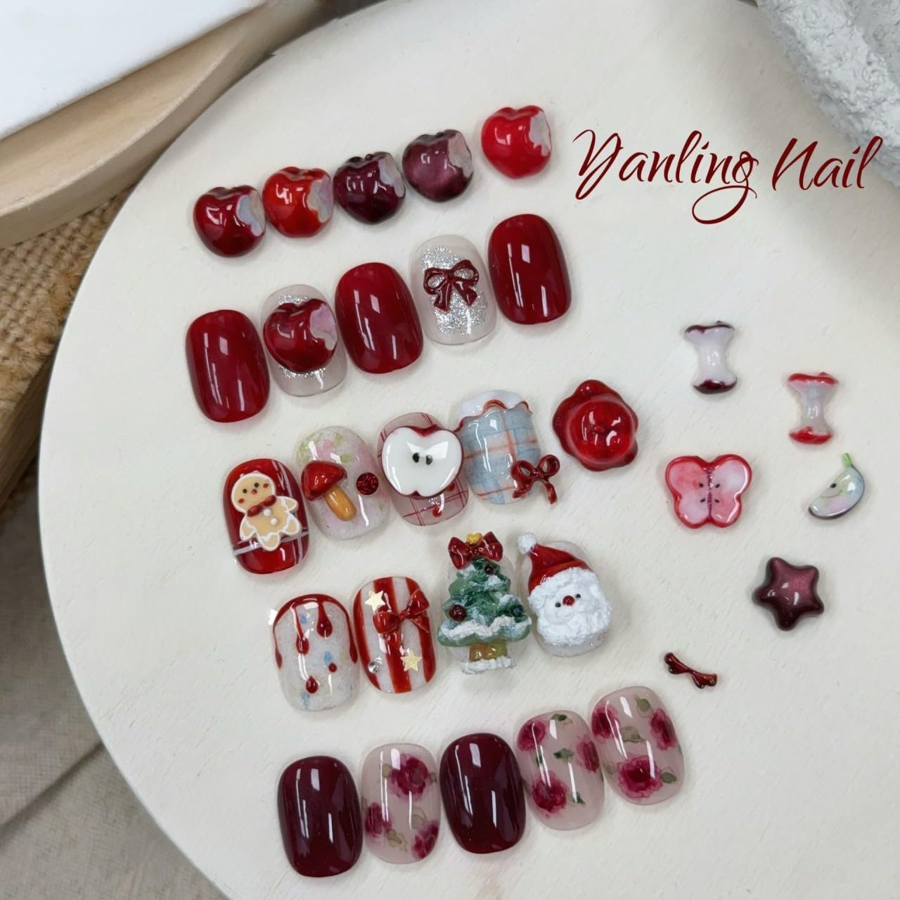 ADHERE Red Series Gel Nail Polish Set, 12ml, 5 Colors, Burgundy Red, Soak-Off LED, Gift for Women