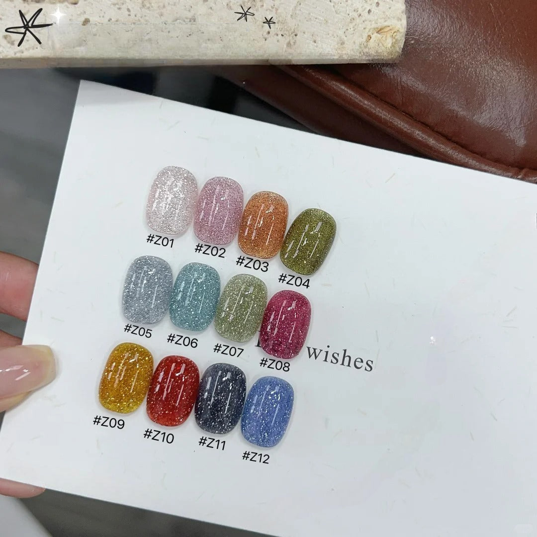 ADHERE Starry Diamond Series | Double Sparkle × Ice-Crystal Shine | Party-Ready High-Gloss Nail Gel | Bottled Crushed Diamond Effect