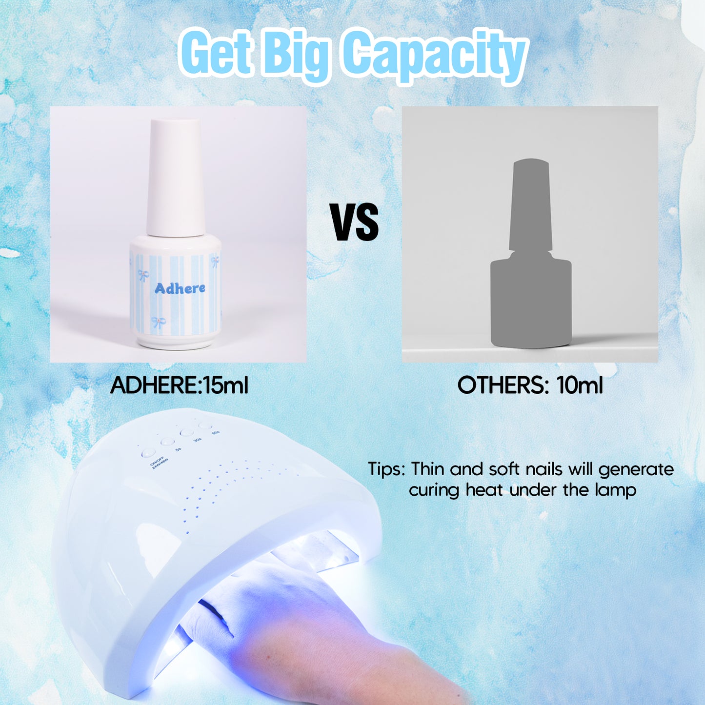 ADHERE Ice Moon Crystal Top Coat, 15ml, High Gloss, Chrome Nail Powder Finish, Soak-Off, Perfect for Nail Designs