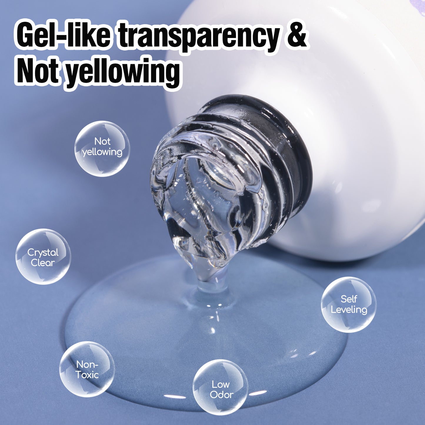 ADHERE Clear Builder Gel, 15ml, Thickening & Extension, LED Cured, Rhinestone Glue, for Nail Art Design