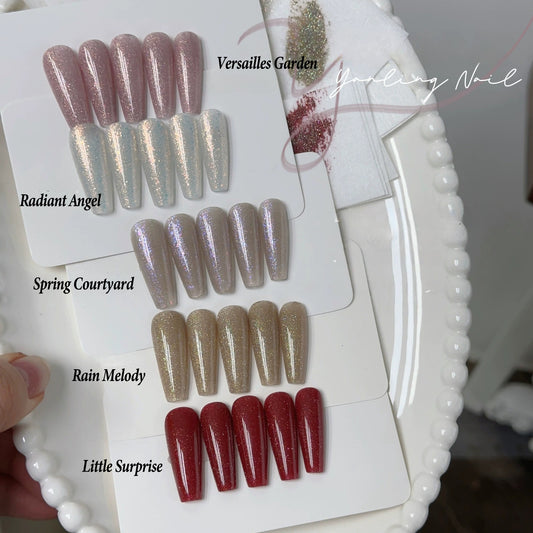 Adhiera la serie de variaciones de preludio | Nuevo Maillard Crushed Diamond Glitter Gel Polacio | Gel de uñas de brillo fino para otoño e invierno