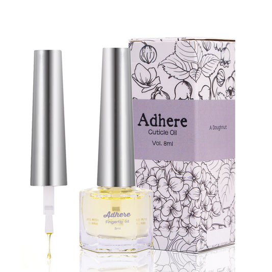 Adhiera aceite de cutícula, 8 ml, jojoba y vitaminas, cepillo suave, para el cuidado de la nutrición y las uñas (lechoso)