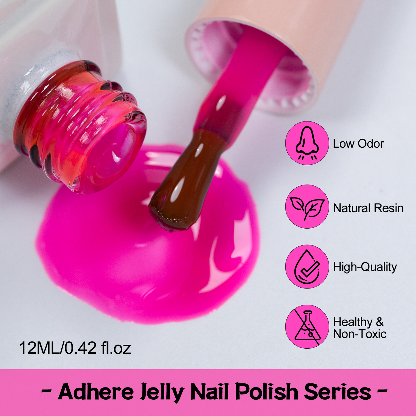 ADHERE Glazed Cabinet of Curiosities Series Translucent Nail Gel Polish Kit, 12ml, 9pcs, Soak-Off UV/LED Gel Polish, DIY Nail Art Gift for Women