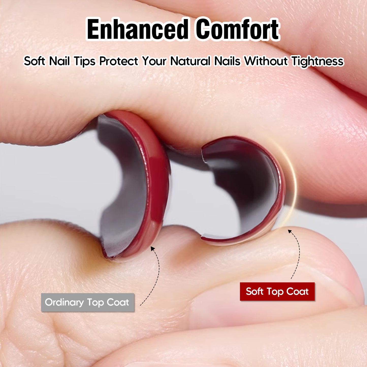 ADHERE Soft Top Coat, 15ml, No Wipe, Flexible, Long-Lasting, Memory Repair, UV Cured for Press-On Nails
