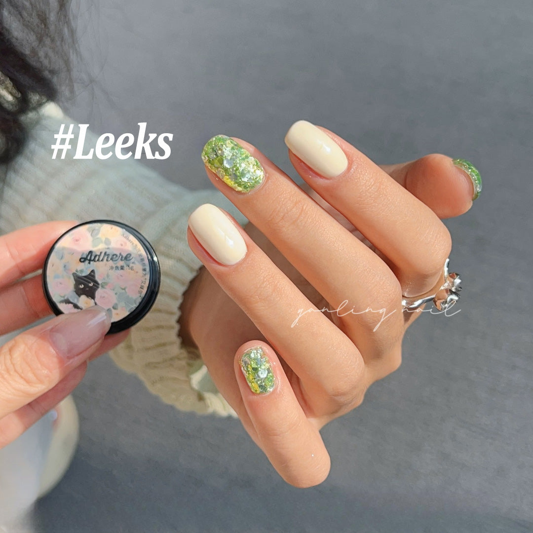 ADHERE Summer Confetti Series Gel Nail Polish Set|Gold Opal Flakes Gel Polish|Ultra-Thin Bright Glitters · Jar Packed · Summer-Ready Shine