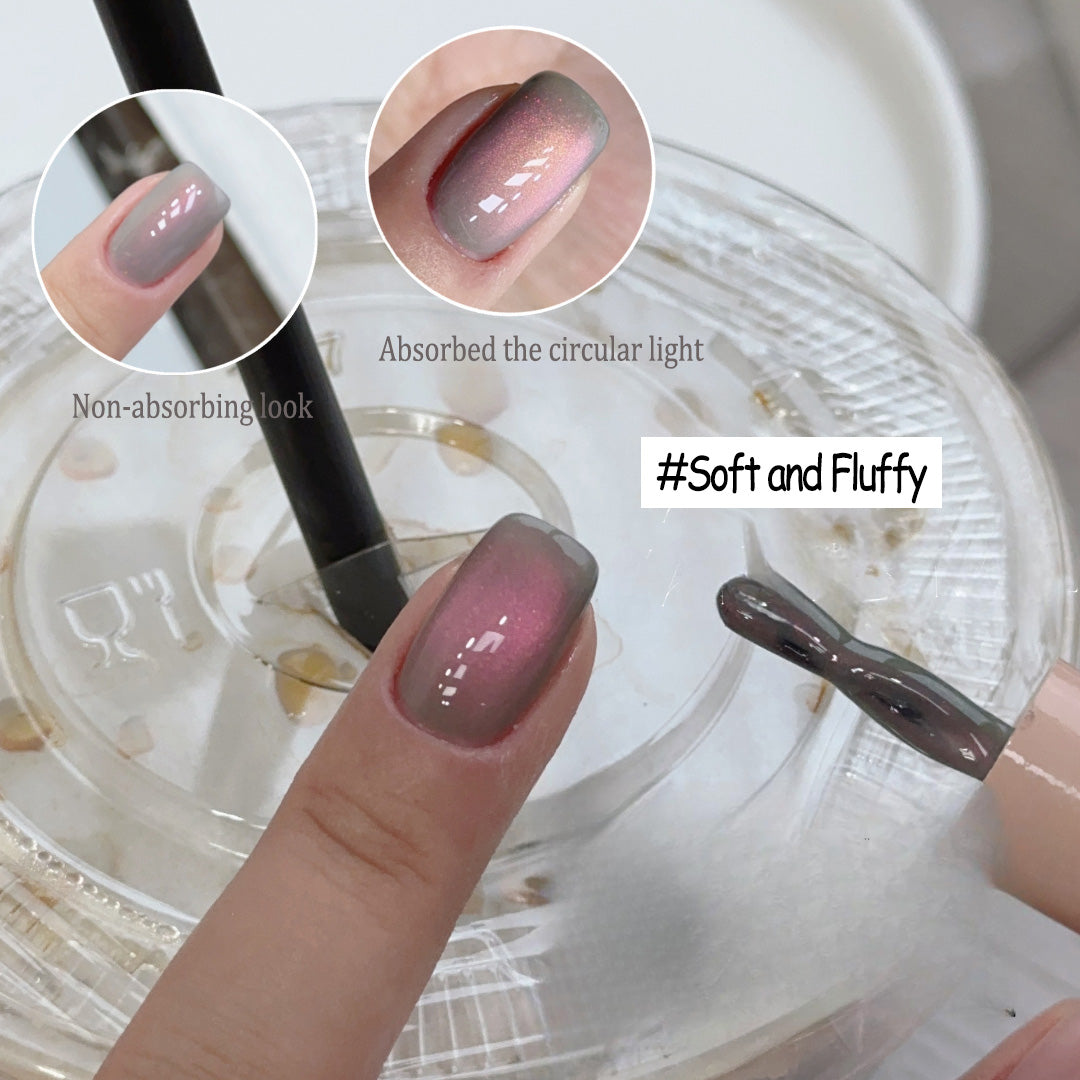 ADHERE Late Summer Series - Purple Grey Green White Magnetic Gel Nail Varnish Glitter Shimmering Sparkle Nail Art with Magnetic Effects Cat Eye Nail Gel Polish