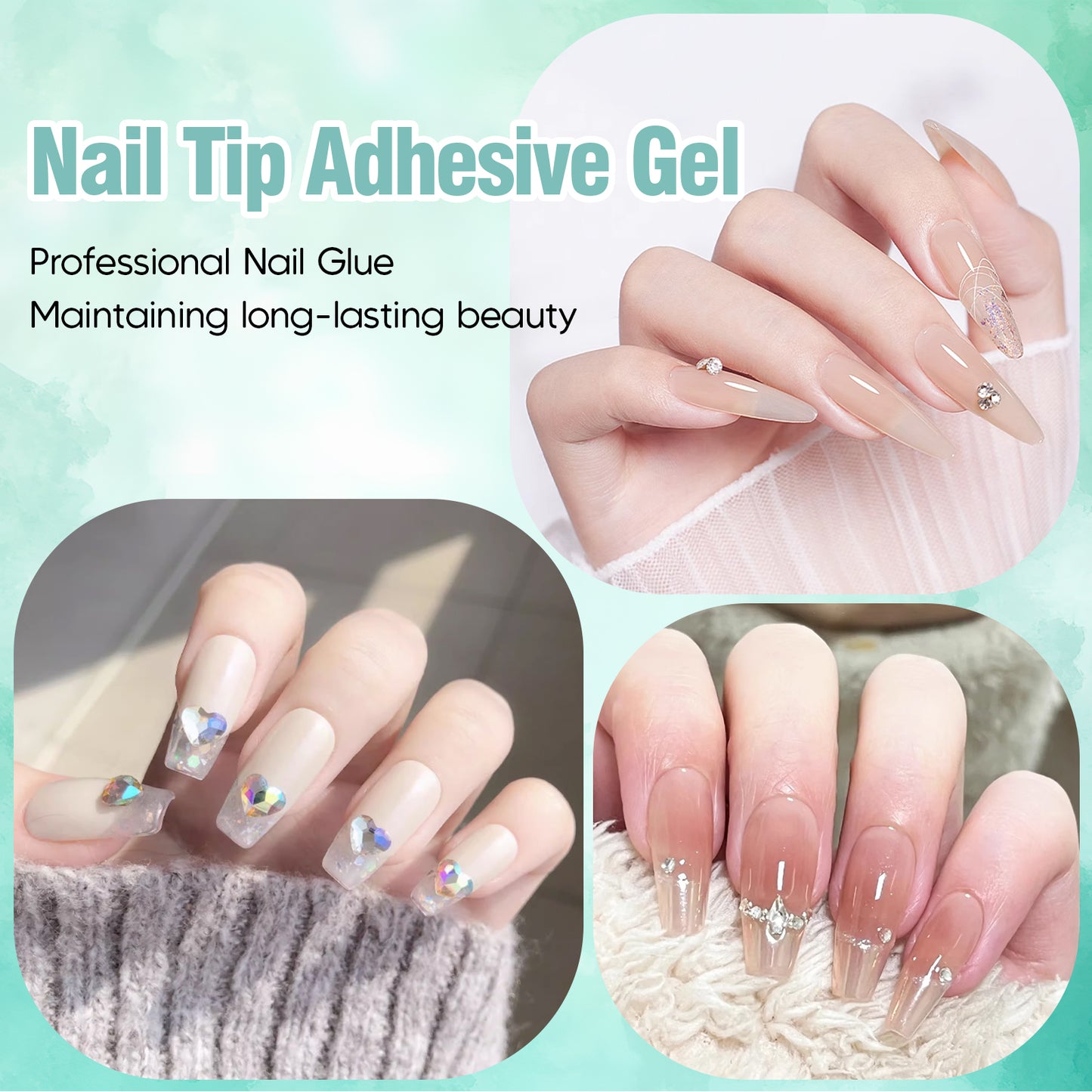 ADHERE Nail Tip Glue Gel, 15ml, UV Cured, Long-Lasting Bond for Press-On & Acrylic Nails, DIY & Salon Use