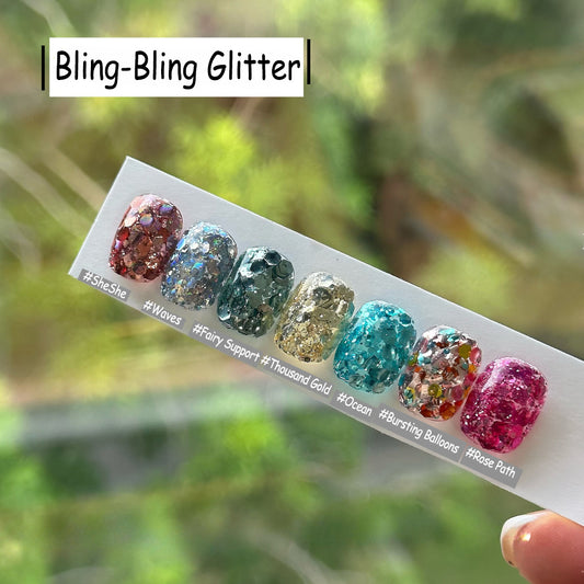 ADHERE Bling Bling Summer Glitter Gel Polish | Luxury Sparkle Toe Nail Pot Series