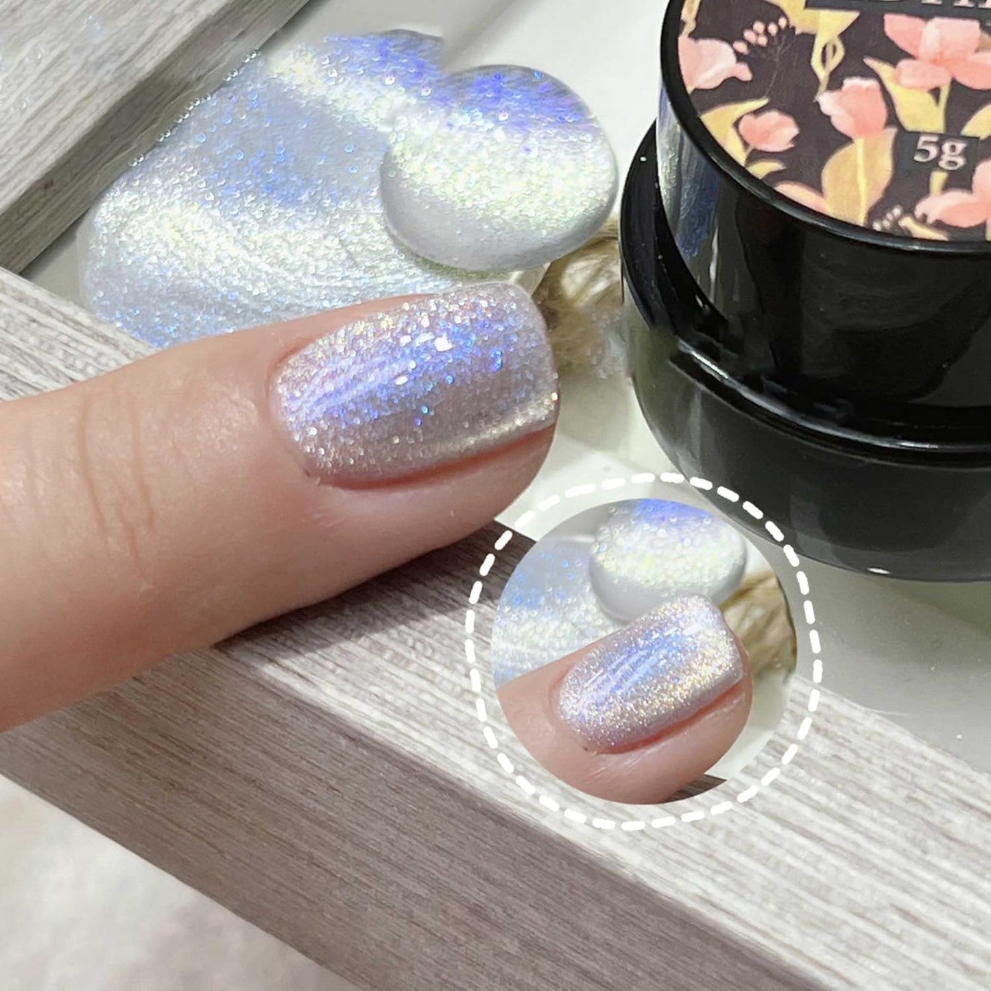 ADHERE Cat Eye Gel Nail Polish 5 Colors Pink Green Purple Blue Glitter Cat Eye Gel Polish Holographic with Magnet Stick and Brush Soak Off Led Nail Art DIY Salon Gifts For Women Girl
