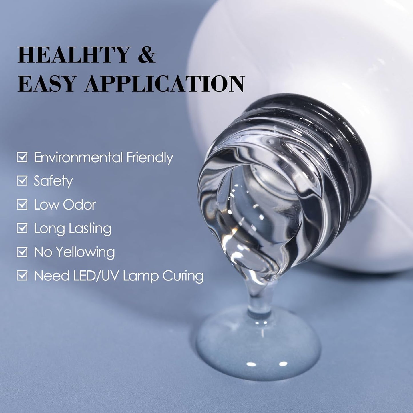 ADHERE Matte Gel Top Coat 15ML,No Wipe Matte Top Coat Soak Off LED Nail Lamp Gel Nail Polish Matte Finish