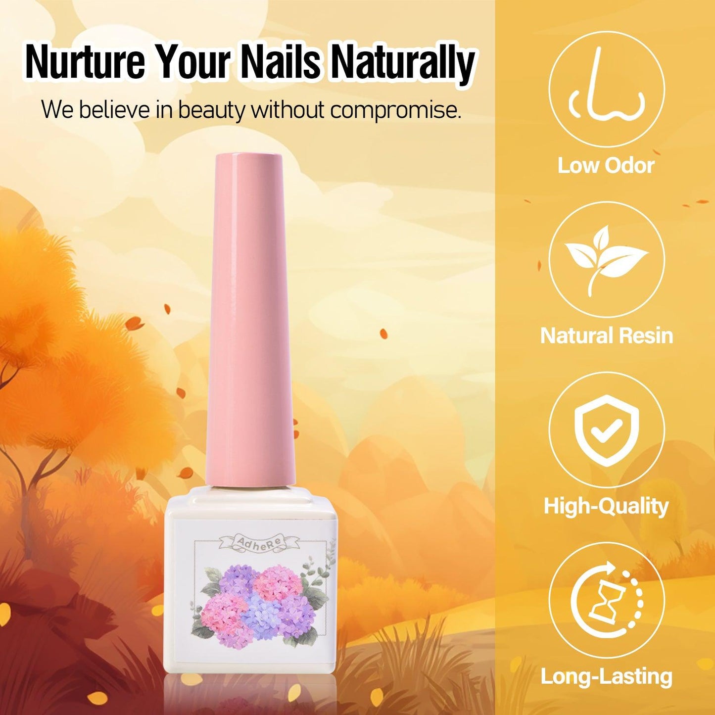 ADHERE Autumn Collection Series, 12ml, 7 Holographic Colors, Magnet & Soak-Off, DIY Salon Gift