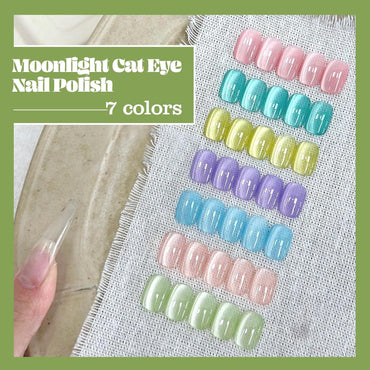 ADHERE Realm of Freedom Cat Eye Gel Polish Set with Magnetic Stick and Brush, Holographic Glitter UV/LED Cat Eye Gel Polish Nail Varnish for Nail Salon