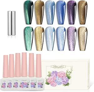 Adhiera la serie retro Palacio Cat Eye Gel Gel Nail Polish, 12 ml, 7 colores, con imán