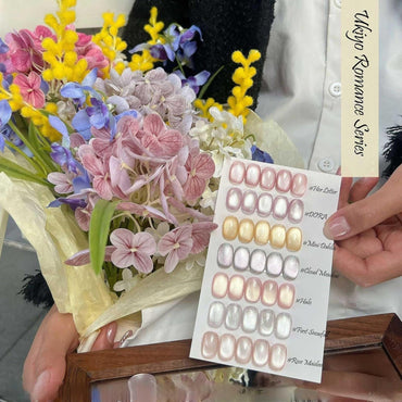 Adhieren la romántica serie Ukiyo-E Gat Eye Gel Polpo de uñas 7 colores 12 ml de cristal Cateye esmalte de uñas magnéticas