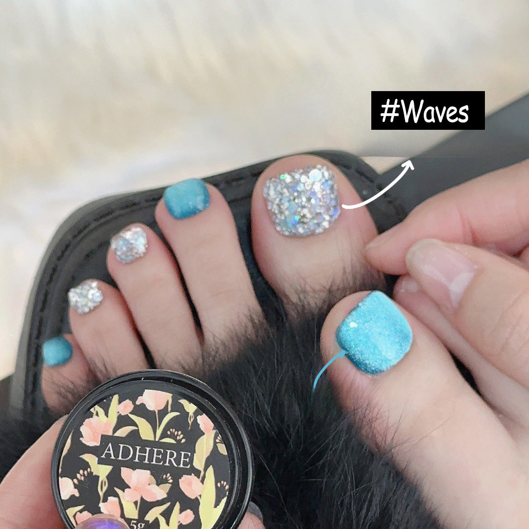ADHERE Bling Bling Summer Glitter Gel Polish | Luxury Sparkle Toe Nail Pot Series
