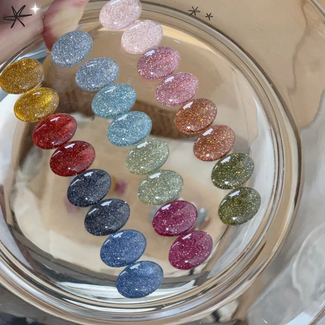 ADHERE Starry Diamond Series | Double Sparkle × Ice-Crystal Shine | Party-Ready High-Gloss Nail Gel | Bottled Crushed Diamond Effect