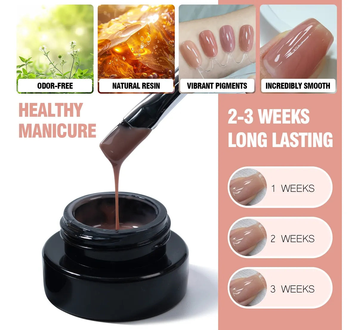 ADHERE Minimalist Series Gel Nail Polish Set,11PCS Nude Pink Gel Polish Kit with Brush