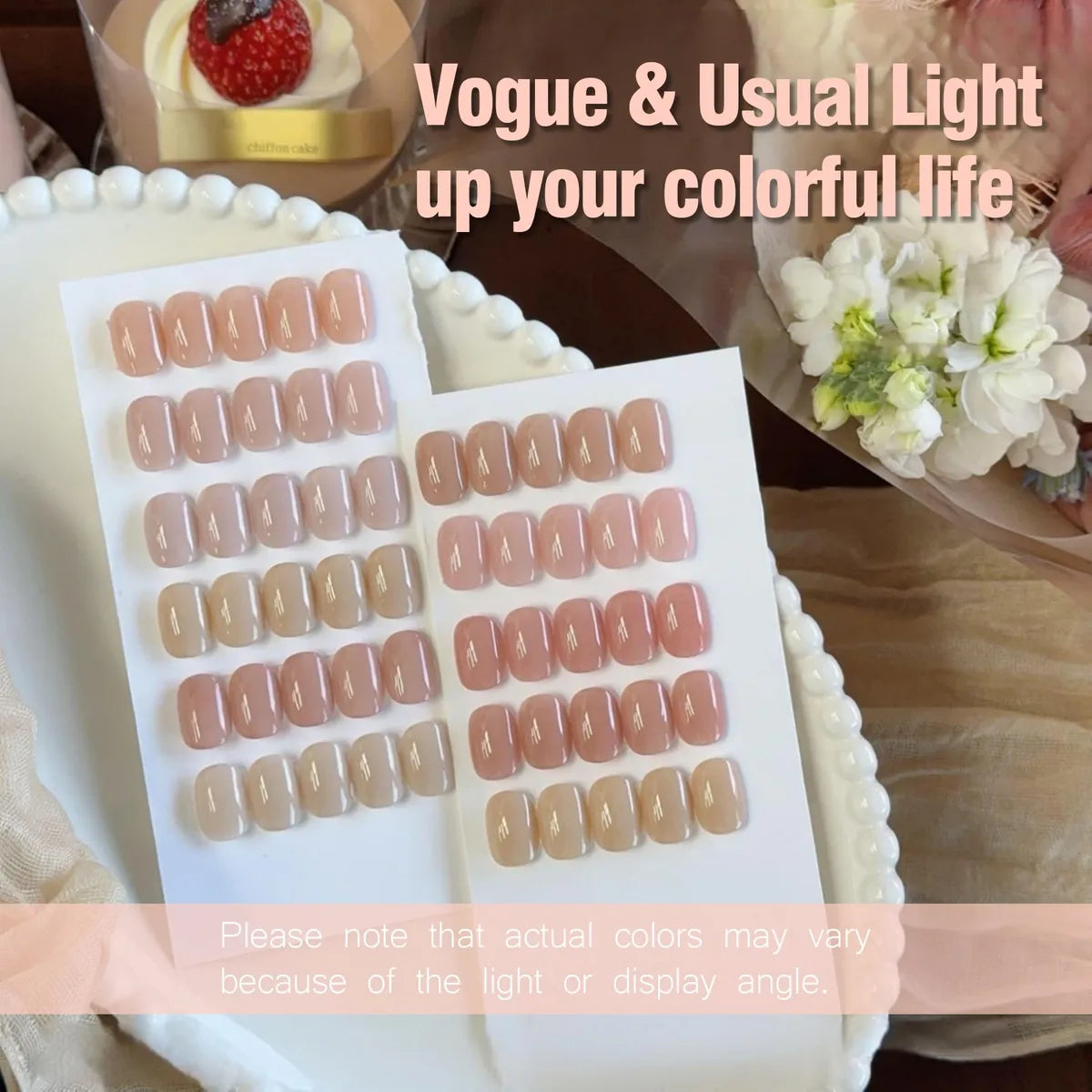 ADHERE Minimalist Series Gel Nail Polish Set,11PCS Nude Pink Gel Polish Kit with Brush