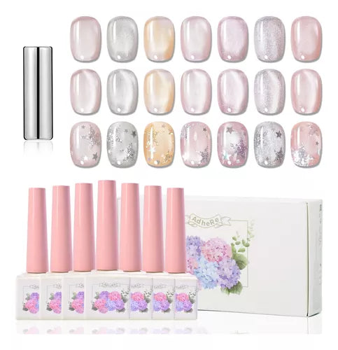 ADHERE Ukiyo Romance Series Cat Eye Gel Nail Polish 7 Colors 12ML Crystal Cateye Magnetic Nail Polish