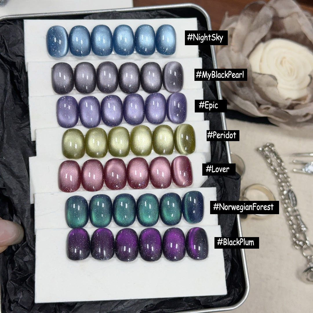 Adhieren la serie de joyas Kit de gel de ojos Cat, 12 ml, 7 colores, con palo magnético