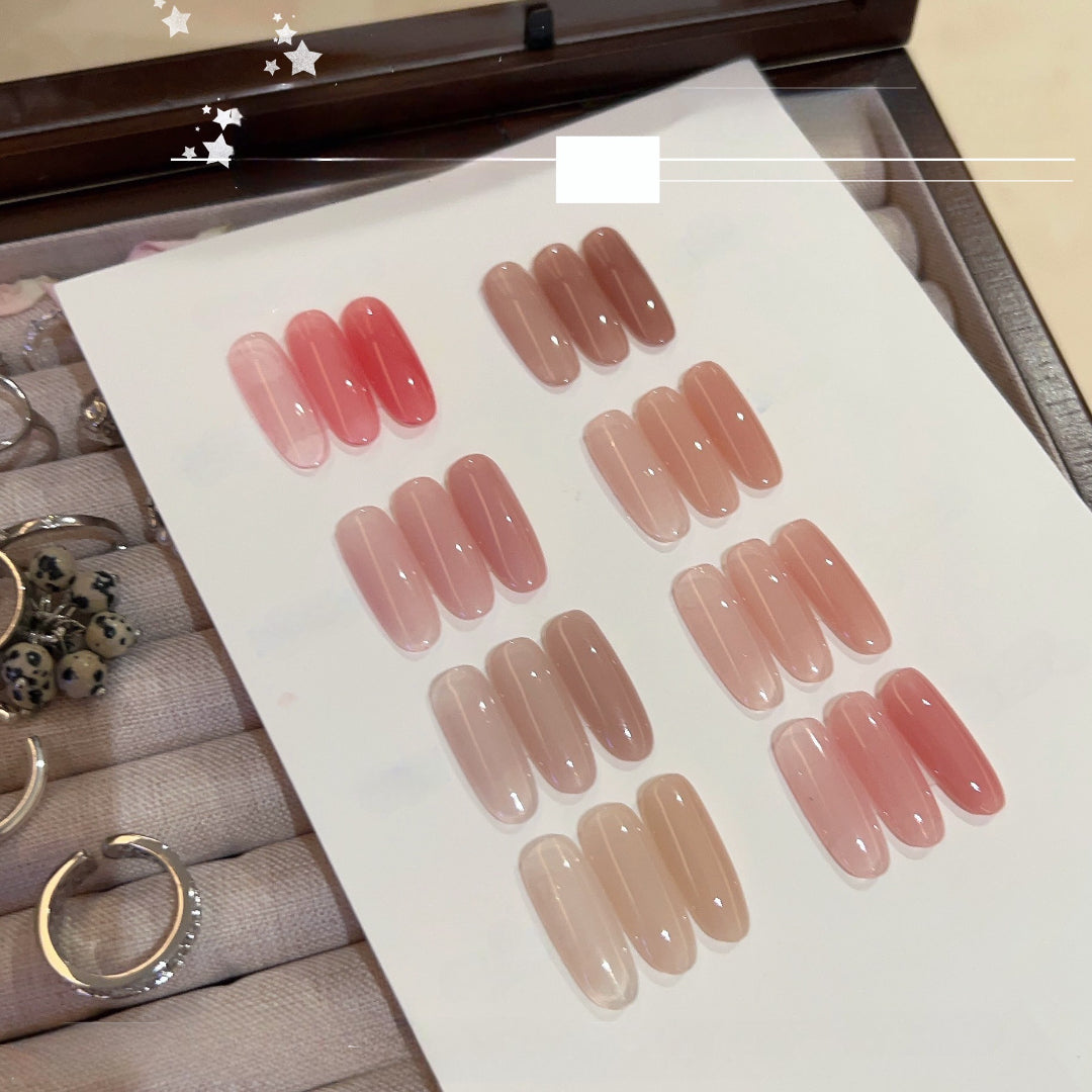 ADHERE Hidden Series 8 Colors | 12ML Sheer Nude Gel Polish – Brightening Tones, Salon-Grade Translucent Finish