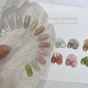 Adhieren la serie Sunset Island Jelly Gel Gel Nail Nail 7pcs -12ml Glitter Transparente Nude Red Red Pindo Colors Gel Polish Gel Kit