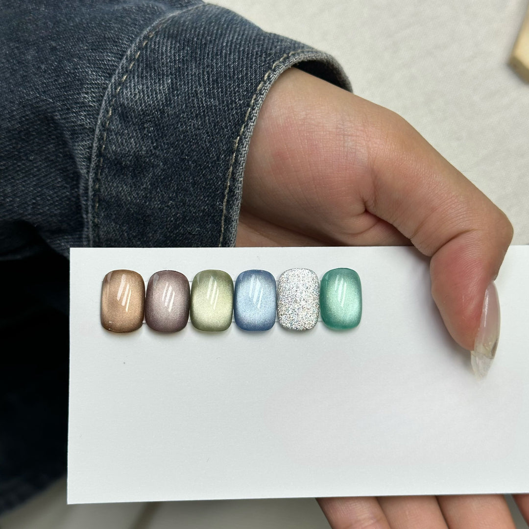 新しいチャプターキャットアイジェルマニキュアセット、12ml、6色、磁気付き