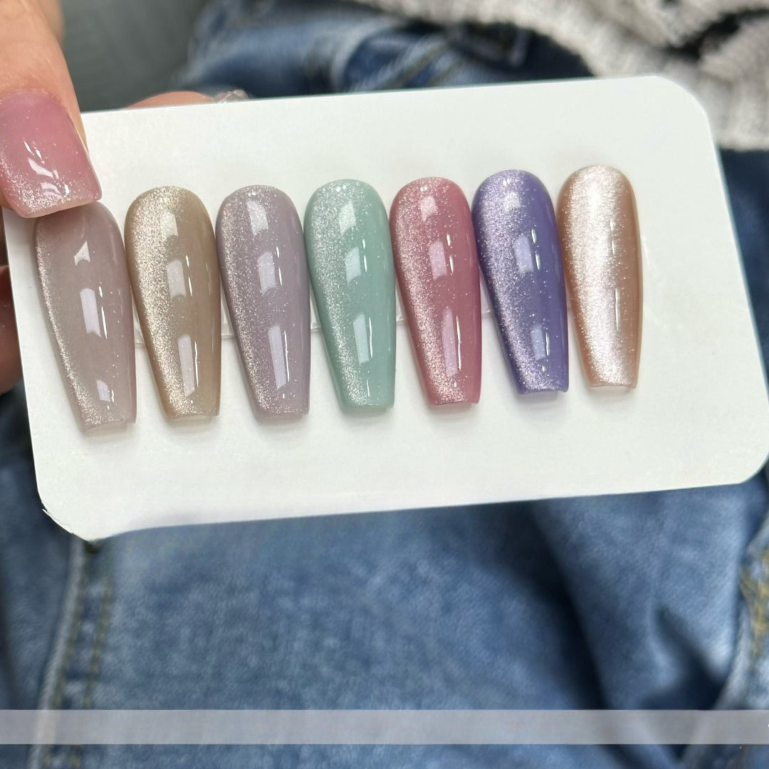 ADHERE Daily Cat Eye Series - Cat Eye Nail Polish Gel Kit– Cat Eye Gel Nail Polish Gel para uñas Beige Nude Magnetic Varnish Magnetic Nail Gel Polish