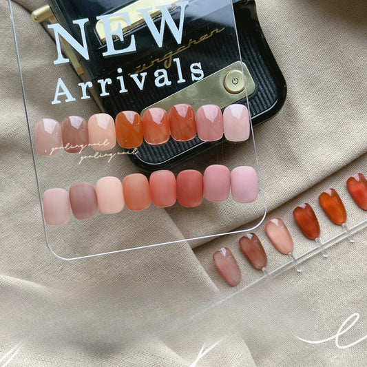 Adhere Tea House Gel Gel Gel Nail esmalte 9pcs -12 ml Nude Nude Red Pink Brown Colores Polacos de gel Sheer Gel Kit