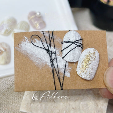 ADHERE 3D Relief Gel | 2 Jars of No-Wipe Sculpting Gel for Powder Rubbing, Raised Nail Art, Sand Texture Effects & Micro Carving Designs