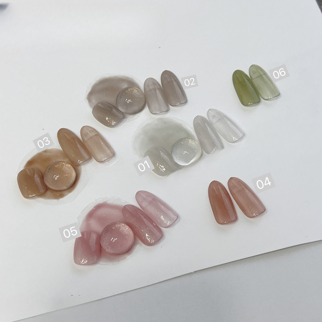 Adhieren la serie Sunset Island Jelly Gel Gel Nail Nail 7pcs -12ml Glitter Transparente Nude Red Red Pindo Colors Gel Polish Gel Kit