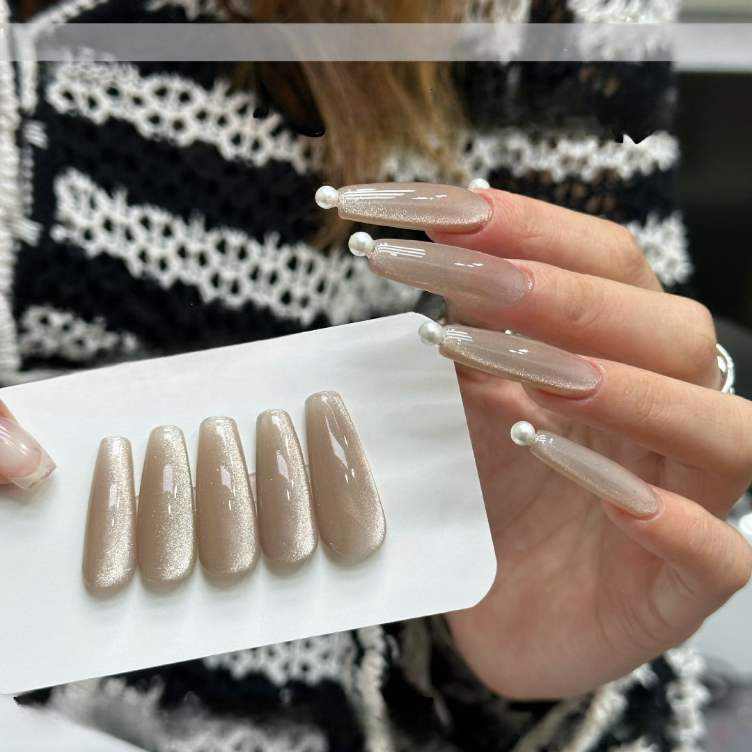 ADHERE Daily Cat Eye Series - Cat Eye Nail Polish Gel Kit– Cat Eye Gel Nail Polish Gel para uñas Beige Nude Magnetic Varnish Magnetic Nail Gel Polish