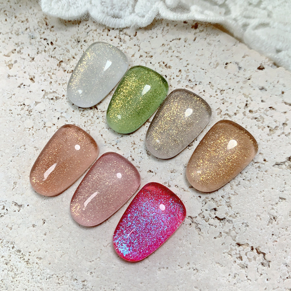 Adhieren la serie Sunset Island Jelly Gel Gel Nail Nail 7pcs -12ml Glitter Transparente Nude Red Red Pindo Colors Gel Polish Gel Kit